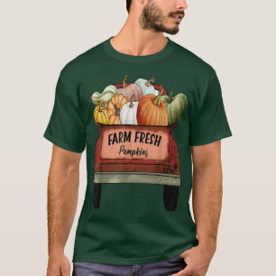 Vintage Farm Fresh Pumpkins Truck Herbst Funny Hal T-Shirt
