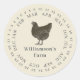 Vintage Farm Hen umschlossen Datum Eierkarton Anti Runder Aufkleber (Vorderseite)