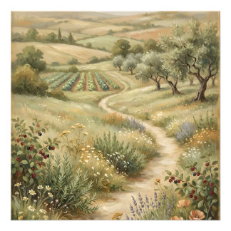 Vintage Farm Landscape Photo Print Fotodruck