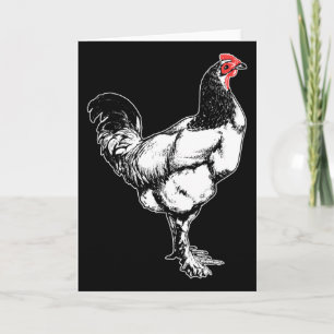 Vintage Farm Rooster Minimalist Hühnerdesign _2 Karte