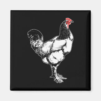 Vintage Farm Rooster Minimalist Hühnerdesign _4  Magnet
