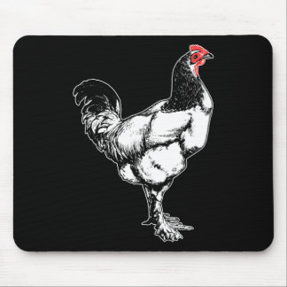 Vintage Farm Rooster Minimalist Hühnerdesign _4  Mousepad