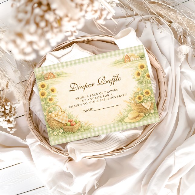Vintage Farm Storybook Diapper Raffle Begleitkarte (Von Creator hochgeladen)