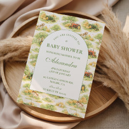 Vintage Farm Tractor Countryside Baby Shower Einladung