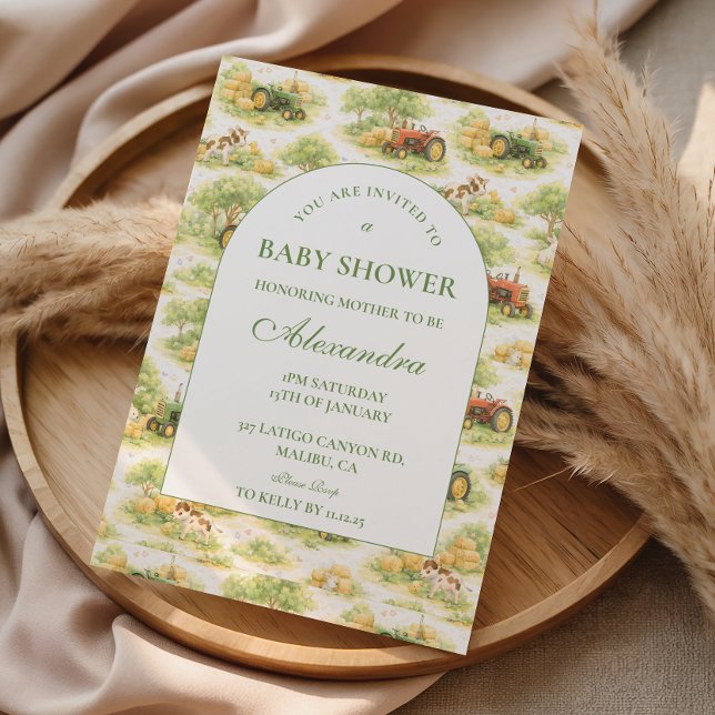 Vintage Farm Tractor Countryside Baby Shower Einladung (Von Creator hochgeladen)