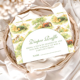 Vintage Farm Tractor Countryside Diapper Raffle Begleitkarte