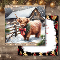 Vintage Farm und Hochland-Kuh Weihnachten