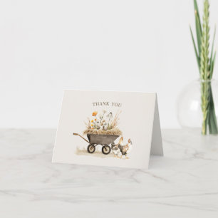 Vintage Farm Wildflower Henne Dankeskarte