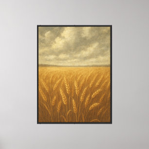 Vintage Farmhouse Golden Weizenfeld Leinwand