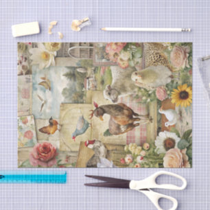 Vintage-Farmhouse-Hahn-Dekupage Seidenpapier