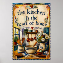 Vintage Farmhouse-Küche Herz des Zuhause Wasserfar