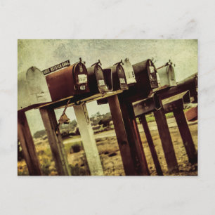 Vintage Farmhouse/Landhaus Briefkästen Postkarte