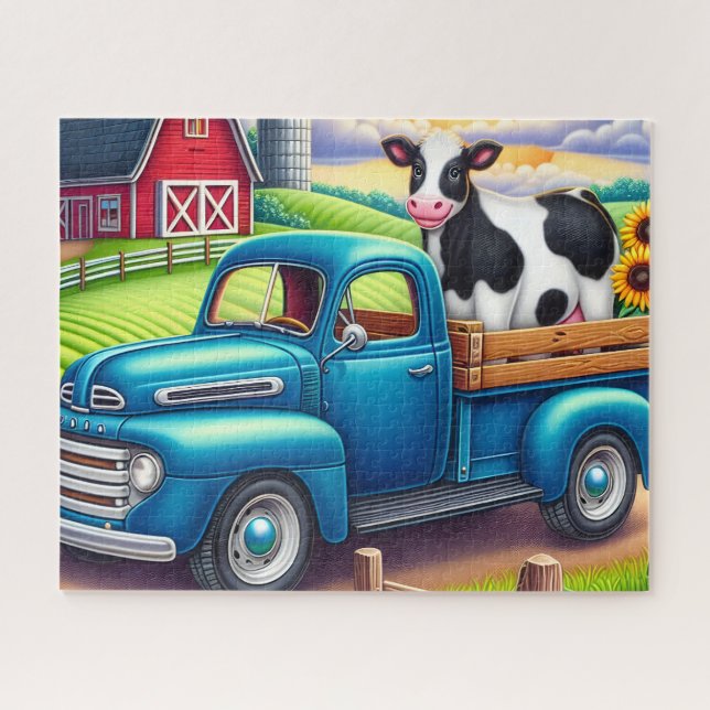 Vintage Farmhouse-LKW Puzzle (Horizontal)