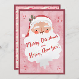 Vintage Farmhouse Pink Script Santa Clause Feiertagskarte