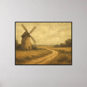 Vintage Farmhouse Rustikale Windmühle Leinwand Kun