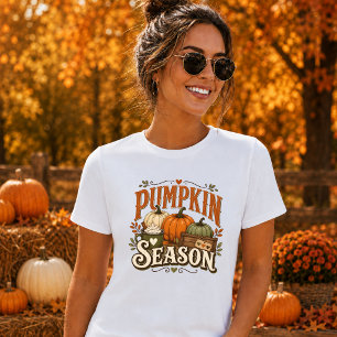 Vintage Farmhouse Stimmung Kürbis-Saison Damen T-Shirt