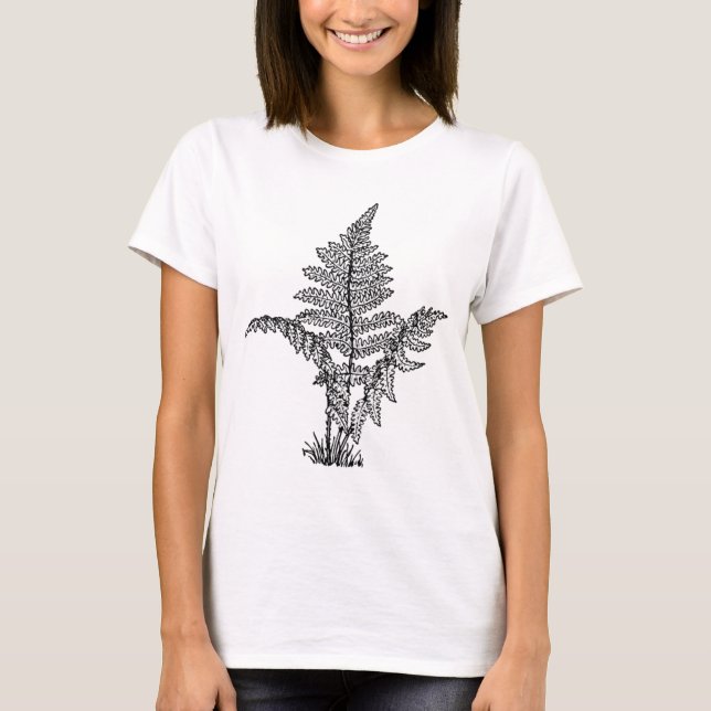 Vintage Farn-Illustration T-Shirt (Vorderseite)