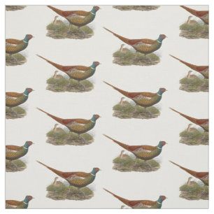 Vintage-Fasan-Jagdvogel-Zeichnung Farbe Stoff