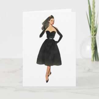 Vintage Fashion Image Blank Note Card Karte