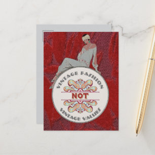 Vintage Fashion Not Vintage Values Postkarte