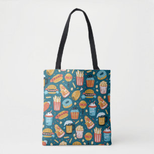 Vintage Fast Food Icons Nahtloses Muster. Wiederho