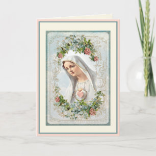 Vintage Fatima-Jungfrau Mary Katholic Mother Day Karte