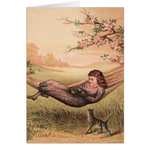 Vintage - Fauler Tag mit Haustierkatzen,