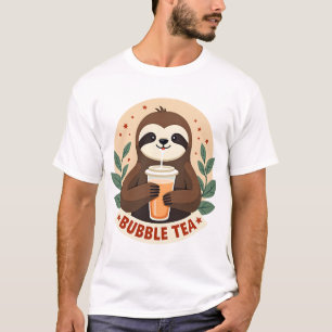 Vintage Faultier Bubble Tea Süße Retro-Tierkunst 2 T-Shirt