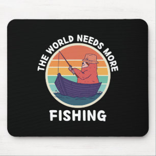 Vintage Faultier Die Welt Braucht Mehr Angeln Retr Mousepad