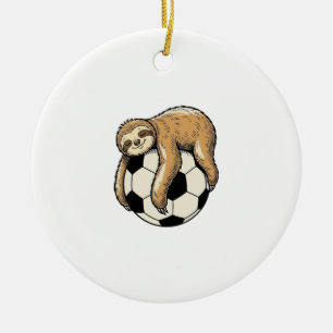 Vintage Faultier Fußball Cute Tier Shirt Design Keramik Ornament