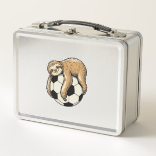 Vintage Faultier Fußball Cute Tier Shirt Design Metall Brotdose