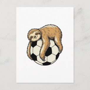 Vintage Faultier Fußball Cute Tier Shirt Design Postkarte