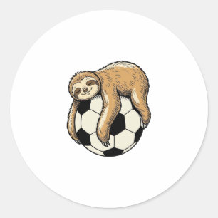 Vintage Faultier Fußball Cute Tier Shirt Design Runder Aufkleber