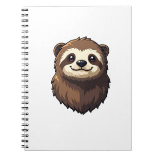 Vintage Faultier-Gesicht Retro-Wildlife-Grafik 2 Notizblock