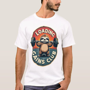 Vintage Faultier Gym Humor Muskeln Installieren T- T-Shirt