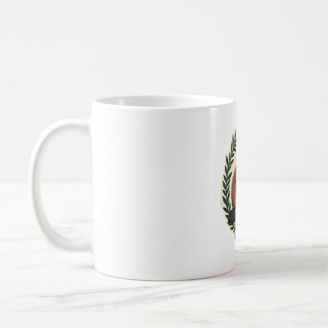 Vintage Faultier-Herz Botanisches Wald-Design 2 Kaffeetasse (Links)