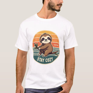 Vintage Faultier-Shirt: Langsam machen, gemütlich T-Shirt