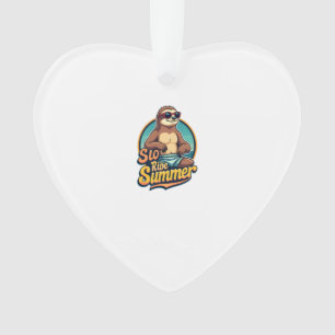 Vintage Faultier Sommer Retro-Strand-Vibes Design Ornament