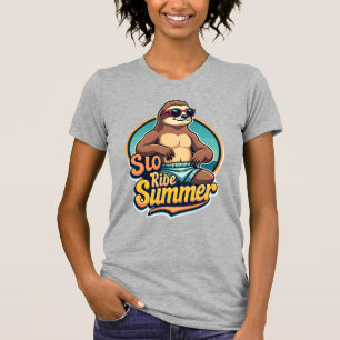 Vintage Faultier Sommer Retro-Strand-Vibes Design T-Shirt