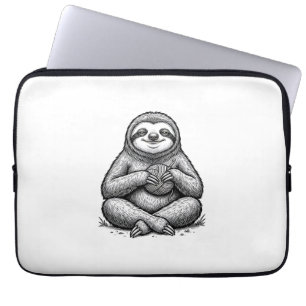 Vintage-Faultier-Strick-Stickerei-Shirt-Design_1 Laptopschutzhülle