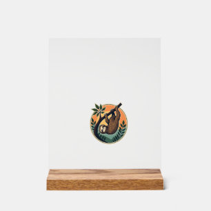 Vintage Faultier Vektor Retro-Wildlife-Abzeichen 2 Acrylschild