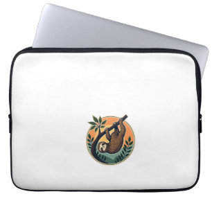 Vintage Faultier Vektor Retro-Wildlife-Abzeichen 2 Laptopschutzhülle