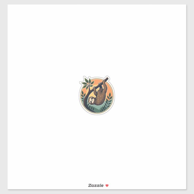 Vintage Faultier Vektor Retro-Wildtier-Abzeichen 2 Aufkleber (Blatt)