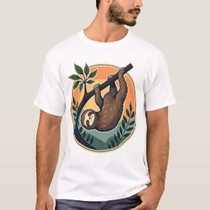 Vintage Faultier Vektor Retro-Wildtier-Abzeichen 2 T-Shirt