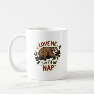 Vintage Faultier-Zitat Süßes schlafendes Tierdesig Kaffeetasse