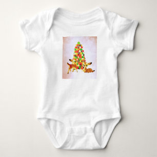 Vintage Fawns von Gumdrop Weihnachtsbaum Baby Strampler