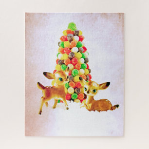 Vintage Fawns von Gumdrop Weihnachtsbaum Puzzle