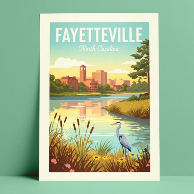 Vintage Fayetteville North Carolina Postkarte (Von Creator hochgeladen)