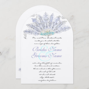 Vintage Feather Fan Wedding Einladung