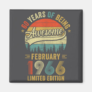 Vintage Februar 1966 Alt 60. Geburtstag Männer Fra Magnet